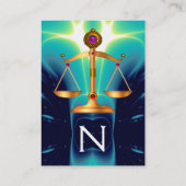 GOUDE WETGEVING MET GEM STONES MONOGRAM VISITEKAARTJE (Achterkant)