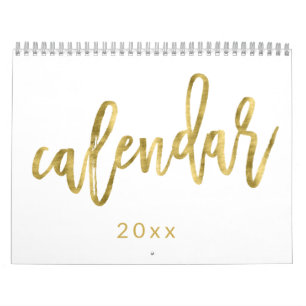 Goudeffect kalender 20xx Wit