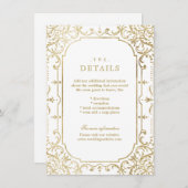 Goudelegant huwelijksjaar informatiekaartje (Voorkant / Achterkant)