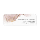 Goudelegant roos-bruiloft ReturnAddress Etiket (Voorkant)