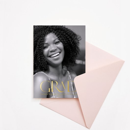 goudelegant script afstuderen bekendmaking folie uitnodiging