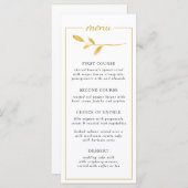 Goudelegante tak. Chic modern Wedding Menu (Voorkant / Achterkant)