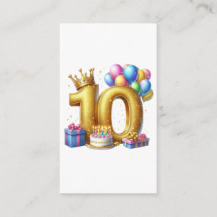 Gouden 10e verjaardag informatiekaartje