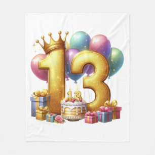 Gouden 13e verjaardag fleece deken