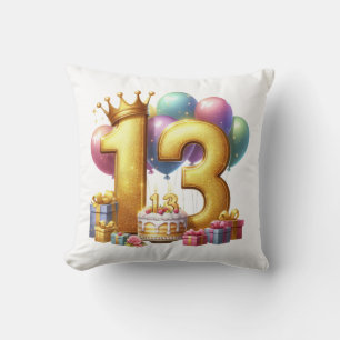 Gouden 13e verjaardag kussen