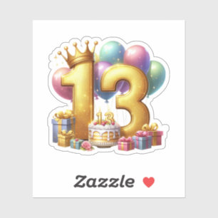 Gouden 13e verjaardag sticker