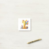 Gouden 1e verjaardag post-it® notes (Op bureau)