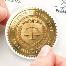 Gouden 3D-folie met notaris-justitieaankleding