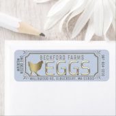 Gouden 3D ingelijste eierkartonetiket met Boerderi Etiket (Insitu)