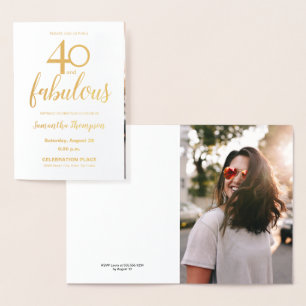 Gouden 40 en fantastische 40e verjaardag foto folie kaarten