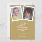 Gouden 50e Huwelijksjubileum Foto's uit Kindertijd Kaart (Voorkant)