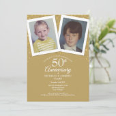 Gouden 50e Huwelijksjubileum Foto's uit Kindertijd Kaart (Staand voorkant)