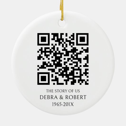 Gouden 50e Jubileum Foto Ornament met QR-code (Achterkant)