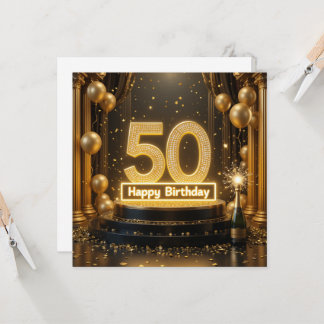 Gouden 50e verjaardag Kaart