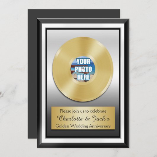 Gouden 50e verjaardag Persoonlijke Gouden Plaat Kaart (Voorkant / Achterkant)