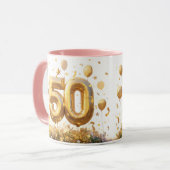 Gouden 50e viering mok (Voorkant links)