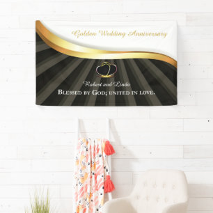 Gouden 50ste huwelijksjubileum religieus spandoek