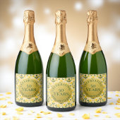 Gouden 50ste Jubileum Sparkling Wijnetiket