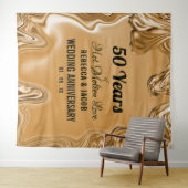 Gouden 50ste trouwjubileum wandkleed (In Situ (horizontaal))