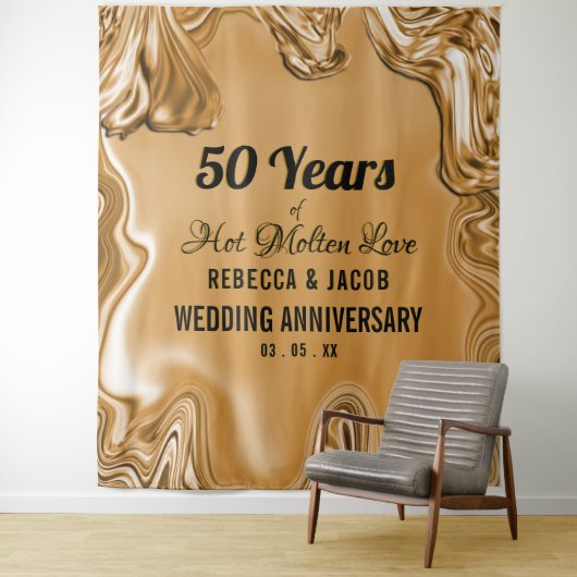 Gouden 50ste trouwjubileum wandkleed (In situ)