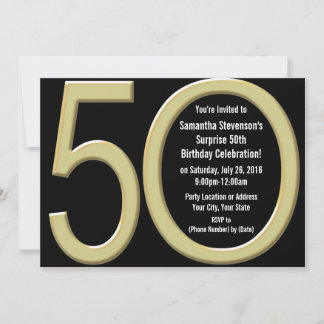 Gouden 50ste verjaardag / Feestuitnodiging Kaart