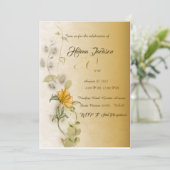 Gouden 50ste verjaardag uitnodiging (Staand voorkant)