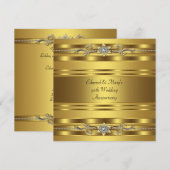 Gouden 50ste verjaardagsfeestje kaart (Voorkant / Achterkant)