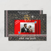 Gouden 5e bruiloft Jubileum Zwart Geweven & Parels Kaart (Voorkant / Achterkant)