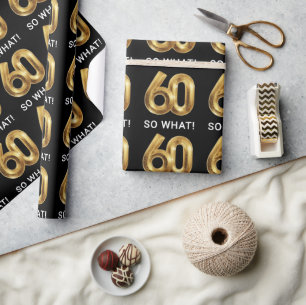 Gouden 60 Dus Wat Leuk Verjaardagsfeestje Cadeaupapier