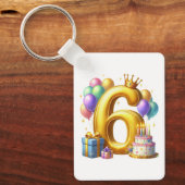 Gouden 6de verjaardag sleutelhanger (Voorkant)