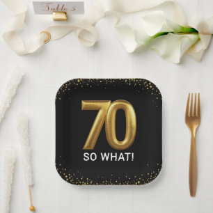 Gouden 70 Dus Wat Leuke Verjaardagsfeestje Papieren Bordje