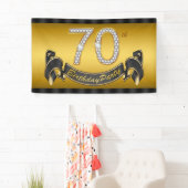 Gouden 70e verjaardagsfeestje spandoek (Insitu)