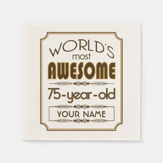 Gouden 75e verjaardag viering wereld Best Fabulous Servetten (Voorkant)