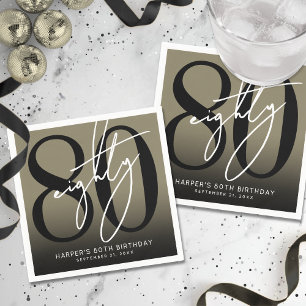 Gouden 80ste verjaardagsfeest servet