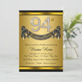 Gouden 94ste verjaardag kaart (Staand voorkant)