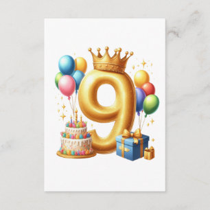 Gouden 9e verjaardag informatiekaartje