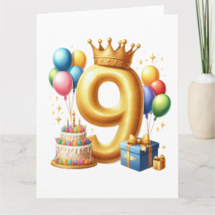 Gouden 9e verjaardag kaart