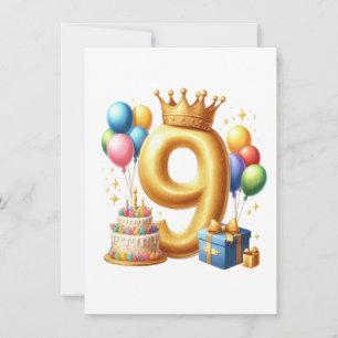 Gouden 9e verjaardag notitiekaartje