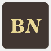 Gouden aangepaste initialen minimalistisch bruin