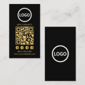 Gouden aangepaste Kaarten Modern, Social Media QR Visitekaartje (Voorkant / Achterkant)