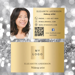 Gouden aangepaste logo foto Qr code social media Visitekaartje