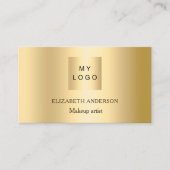 Gouden aangepaste logo foto Qr code social media Visitekaartje (Voorkant)