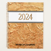 Gouden aangepaste naam 2024 planner (Voorkant)