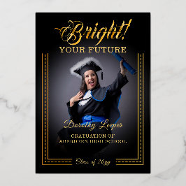 Gouden aanraking Helder je toekomst op. Folie Uitnodiging