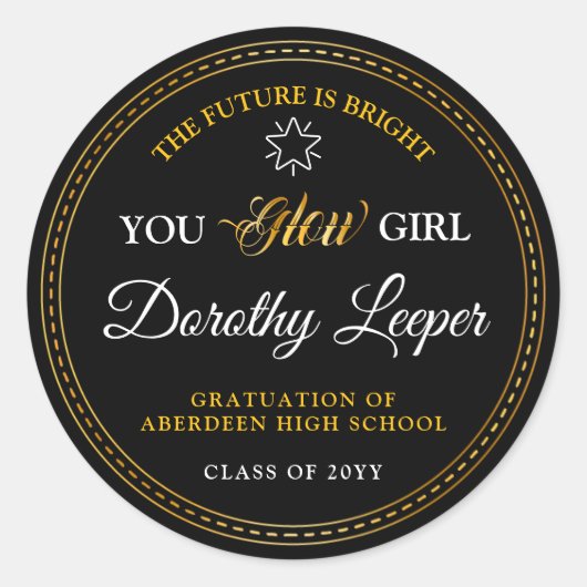 Gouden aanraking Verheldert je toekomst. Ronde Sticker (Voorkant)