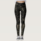 Gouden abstract marmeren textuur leggings (Voorkant)