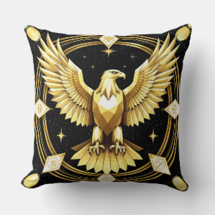 Gouden Abstracte Adelaar Geometrische Kracht Vogel Kussen