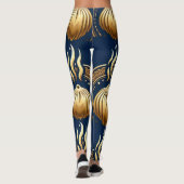 Gouden abstracte artvector leggings (Achterkant)