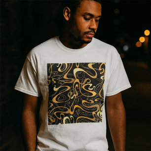 Gouden Abstracte Draaiingspatroon T-shirt