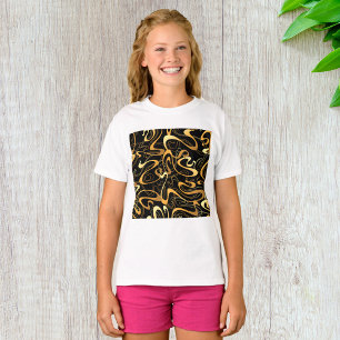 Gouden Abstracte Draaiingspatroon T-shirt